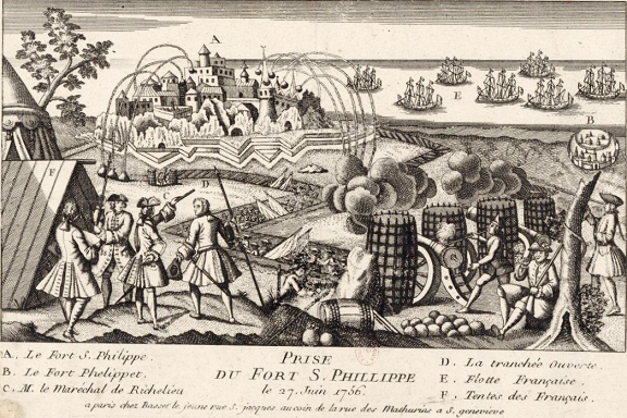 Sige du Fort Saint-Philippe - lors de l'expdition de Minorque